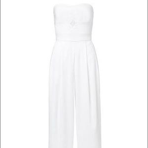 Seed Heritage Strapless Flare Jumpsuit White